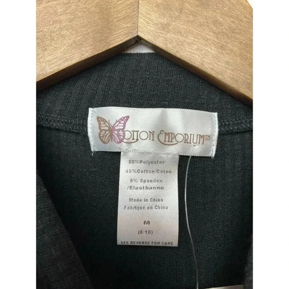 Cotton Emporium Knit Ribbed Tank Dress A-Line Black Girls Size Medium NWT - Picture 3 of 3